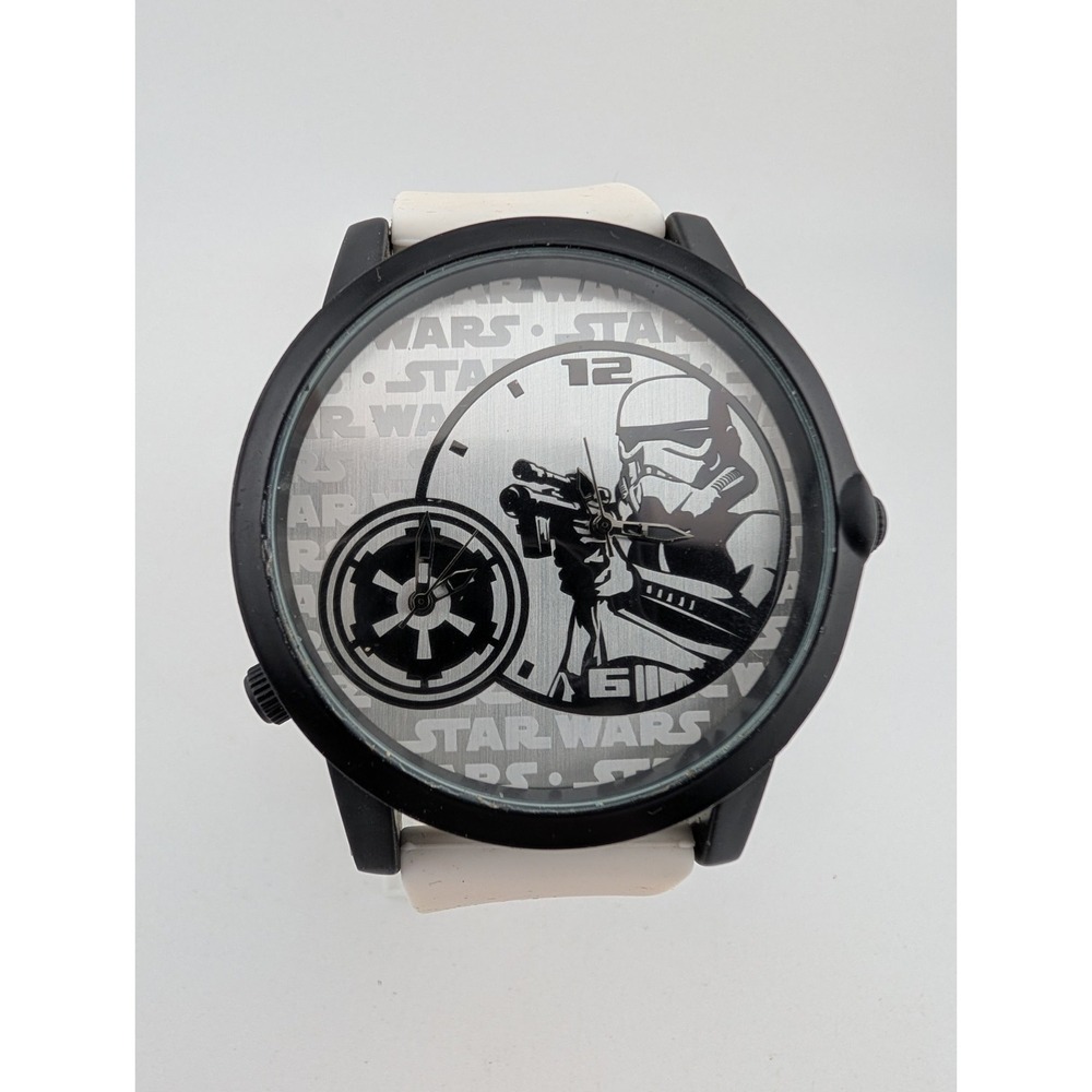Star Wars Stormtrooper Accutime Watch Men 48mm Case Silicone Band- New Battery